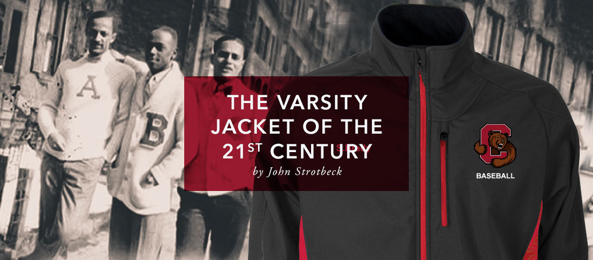 Men's Red and Navy Blue Baseball-Style Varsity Jacket (Few Left)