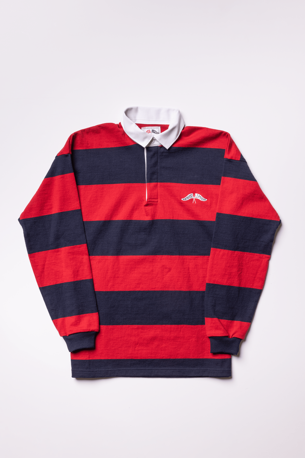 Boathouse x J.Press Rugby Long Sleeve Shirt Red/Navy / Small