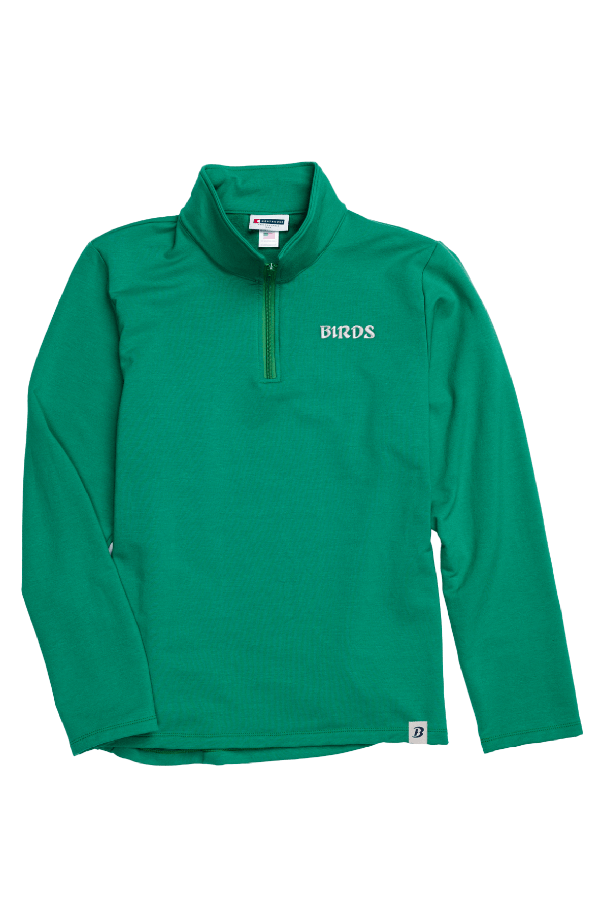 Mens Birds Cotton Fleece Quarter Zip Long Sleeve |Boathouse