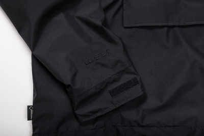Black BOATHOUSE GORE-TEX® Waterproof Stevenson Jacket with Gore-Tex logo on sleeve