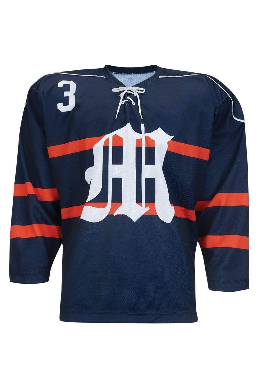Custom Hockey Jerseys with an Ice-O-Topes Embroidered Twill Logo 