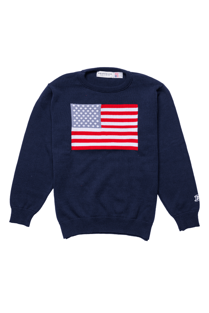 Unisex American Flag Knit Crew | Boathouse Sports