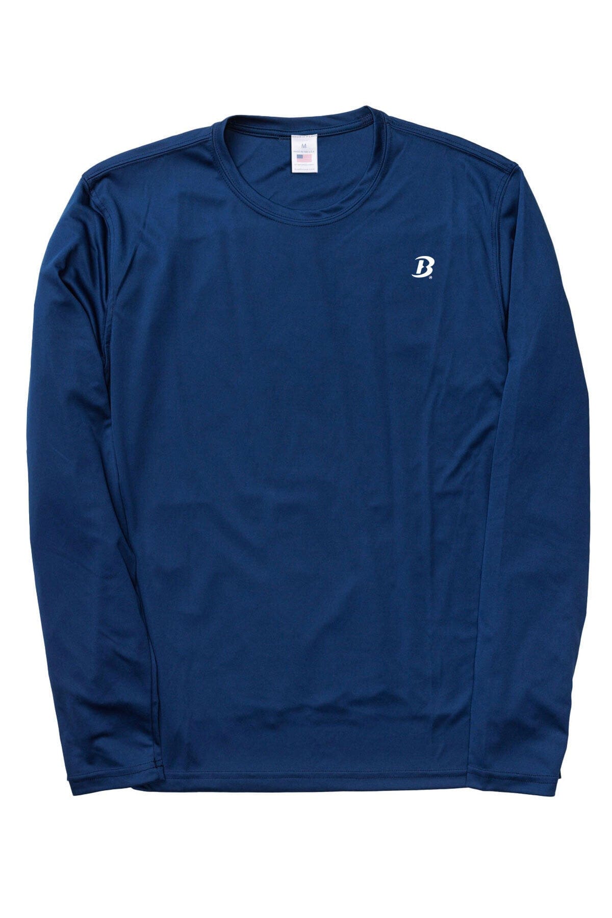 Front of Navy Unisex Crew UV Protection Long Sleeve