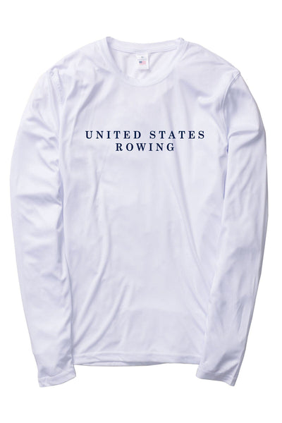 Unisex UV Protection U.S. Rowing and Oar Long Sleeve White / X-Small