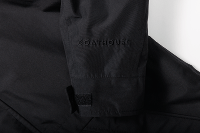 Black BOATHOUSE GORE-TEX® Waterproof Stevenson Jacket with Boathouse logo on sleeve