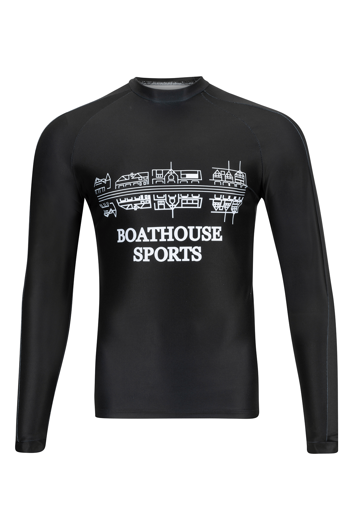 Men's Signature Boathouse Row Long Sleeve Compression Top Black / Small